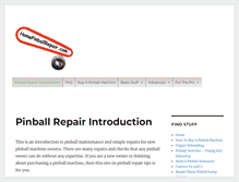 Tablet Screenshot of homepinballrepair.com